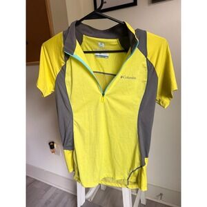 Columbia Sportswear Omni Freeze Zero Green 1/4 Zip Short Sleeve Shirt Womens med